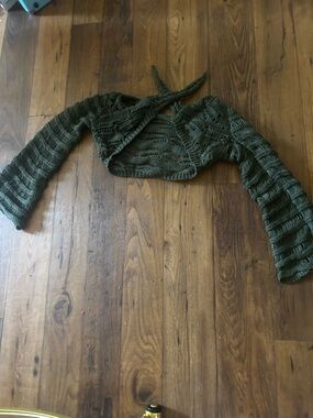 Olive Open-Knit Women's Sweater